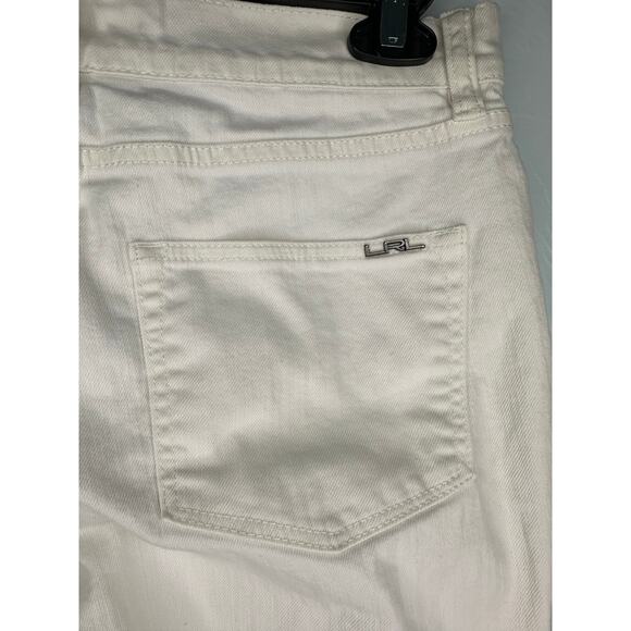 LRL Lauren Jeans Co. White Denim Women's Size 4 Stretch Straight Leg Polo RL - Picture 4 of 8